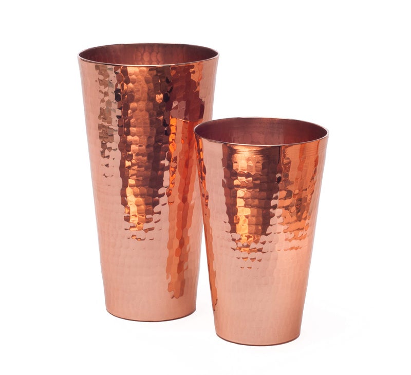 Sertodo Copper Boston Shaker Set | 16oz and 25oz Cups | 100% Pure Copper, Heavy Gauge, Hand Crafted | Professional Mixologist's Choice Cocktail Shaker - Image 1